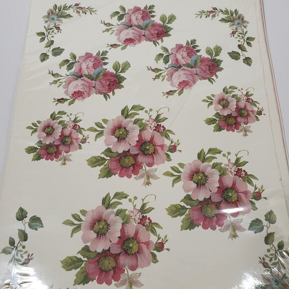 Plaid Company Decoupage Sheet Papers  CABBAGE ROSES New in Pkg 2003 Lot of 2 - Picture 4 of 7